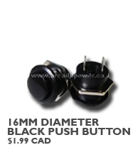 16mm diameter black push-button