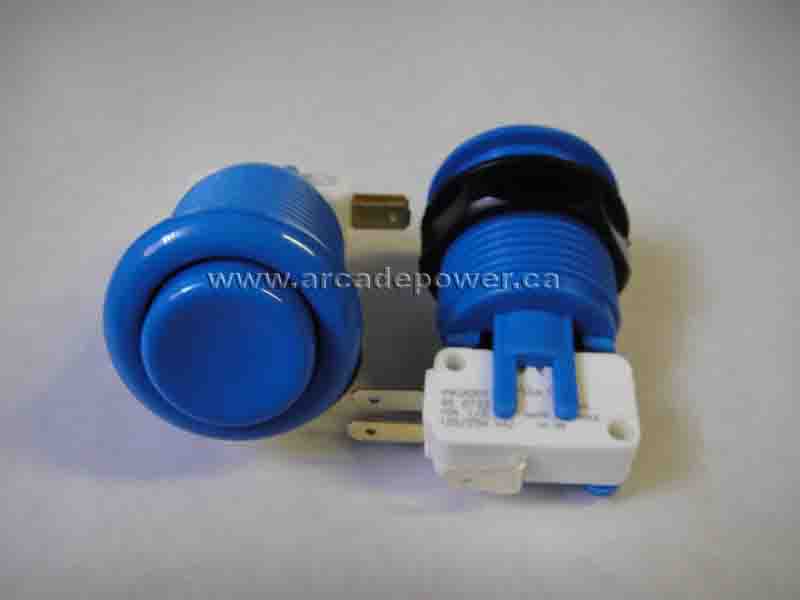happ concave plunger pushbutton blue