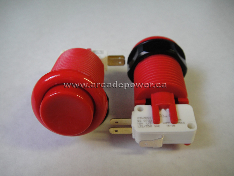 happ concave plunger pushbutton red