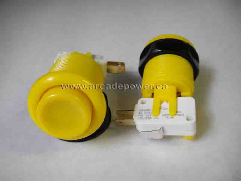 happ concave plunger pushbutton yellow