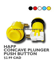 happ concave plunger pushbutton yellow