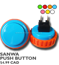 sanwa obsn-30 pushbutton blue